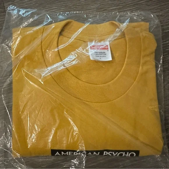 Size L - Supreme American Psycho T-Shirt Mustard Yellow [FW23] - Picture 4 of 4